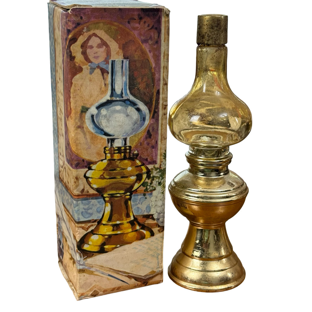 Avon Vintage Library Lamp w/ Box Decanter Perfume Bottle Cologne Glass Empty